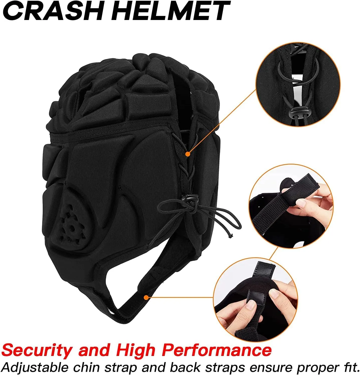 Rugby Headguards, Soft Football Helmet 7v7 Rugby Helmet Soft Padded Headgear Rugby Helmet Headguard Autism Special Needs Head Protection for Adults Kids
