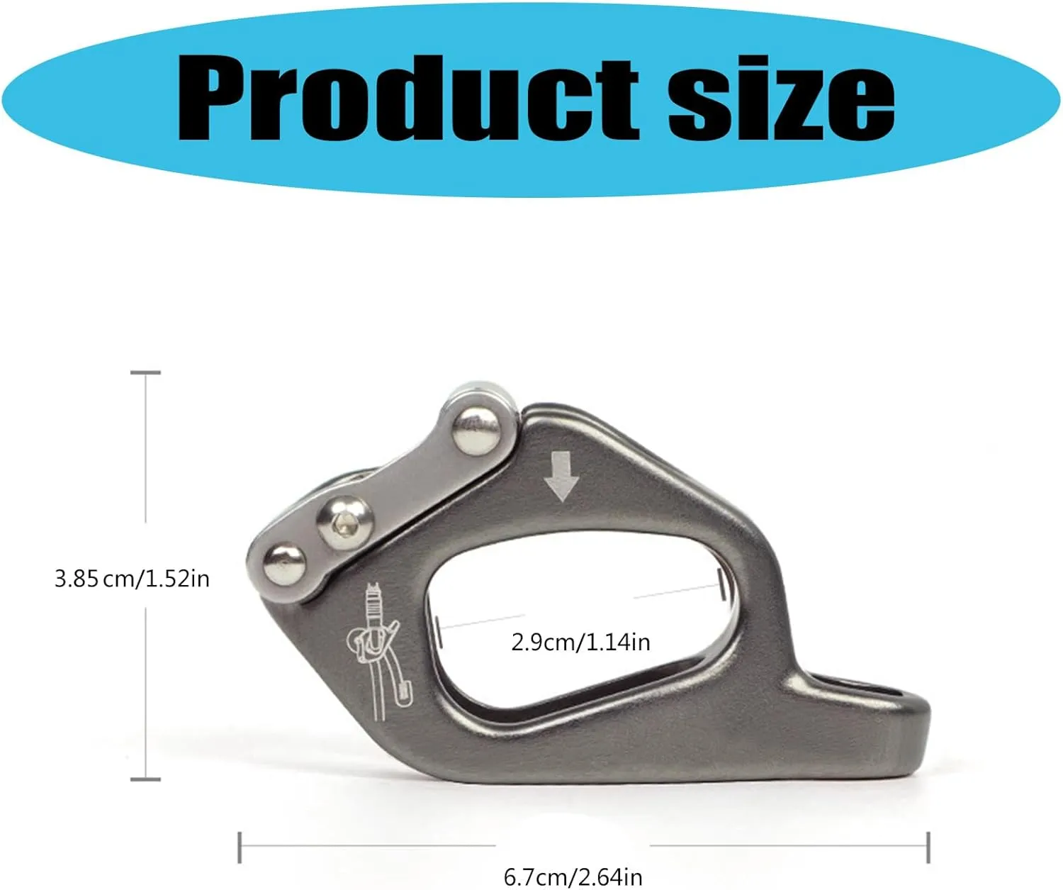 Rusts Rope Adjuster Climbing Descender for Rock Climbing Ergonomic Climbing Device for Rappelling &