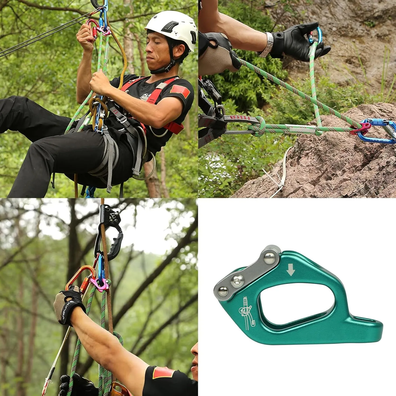 Rusts Rope Adjuster Climbing Descender for Rock Climbing Ergonomic Climbing Device for Rappelling &