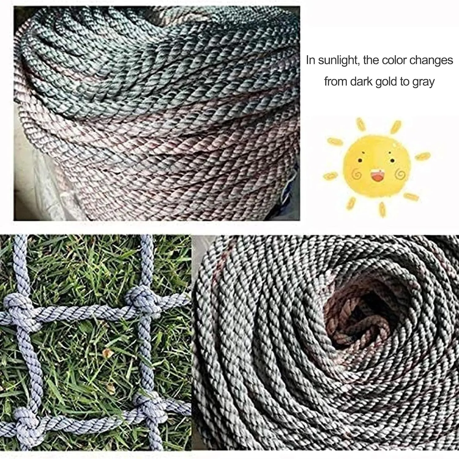 Safety Net Rope, Heavy Duty Net, Rope Climbing Net,Fence Stairs Balcony Railings Garden Playground Protection Playground Play Safety Net Outdoor Climbing Cargo Net(Size:3.3FTx9.8FT)