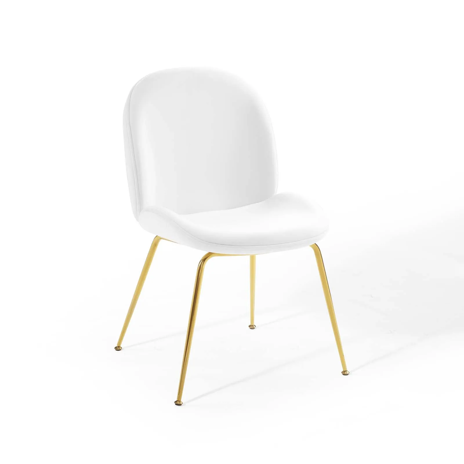 Scoop Gold Stainless Steel Leg Performance Velvet Dining Chair