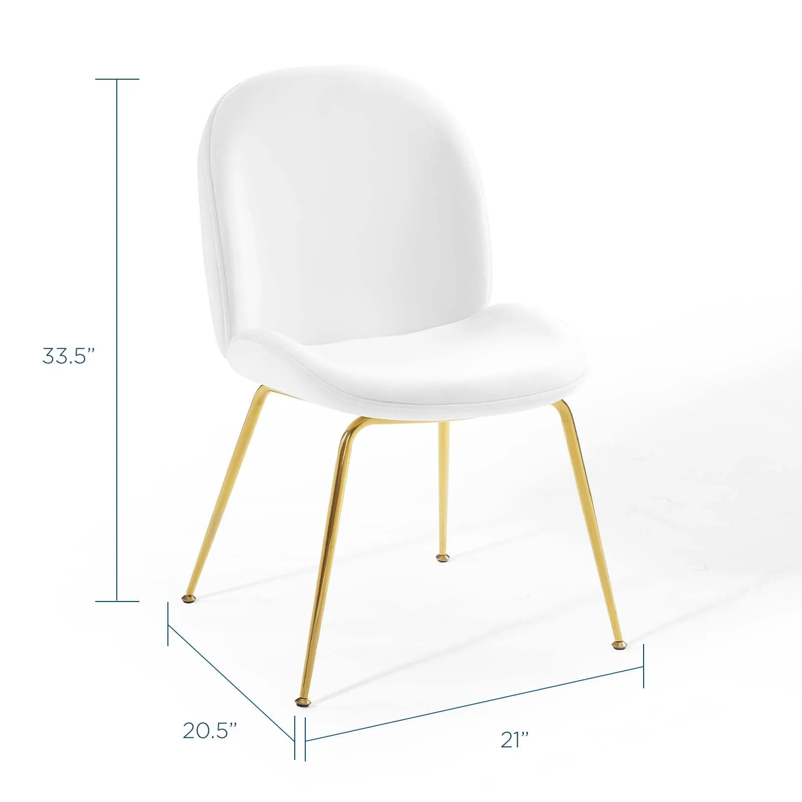 Scoop Gold Stainless Steel Leg Performance Velvet Dining Chair