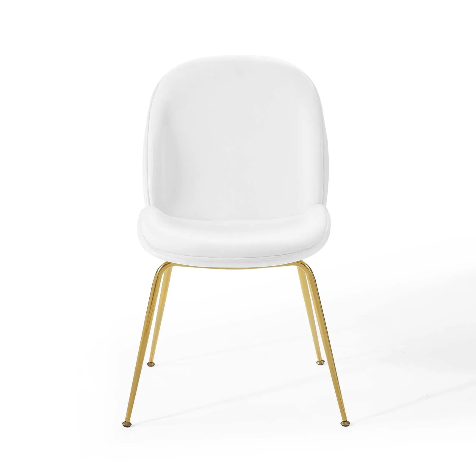 Scoop Gold Stainless Steel Leg Performance Velvet Dining Chair