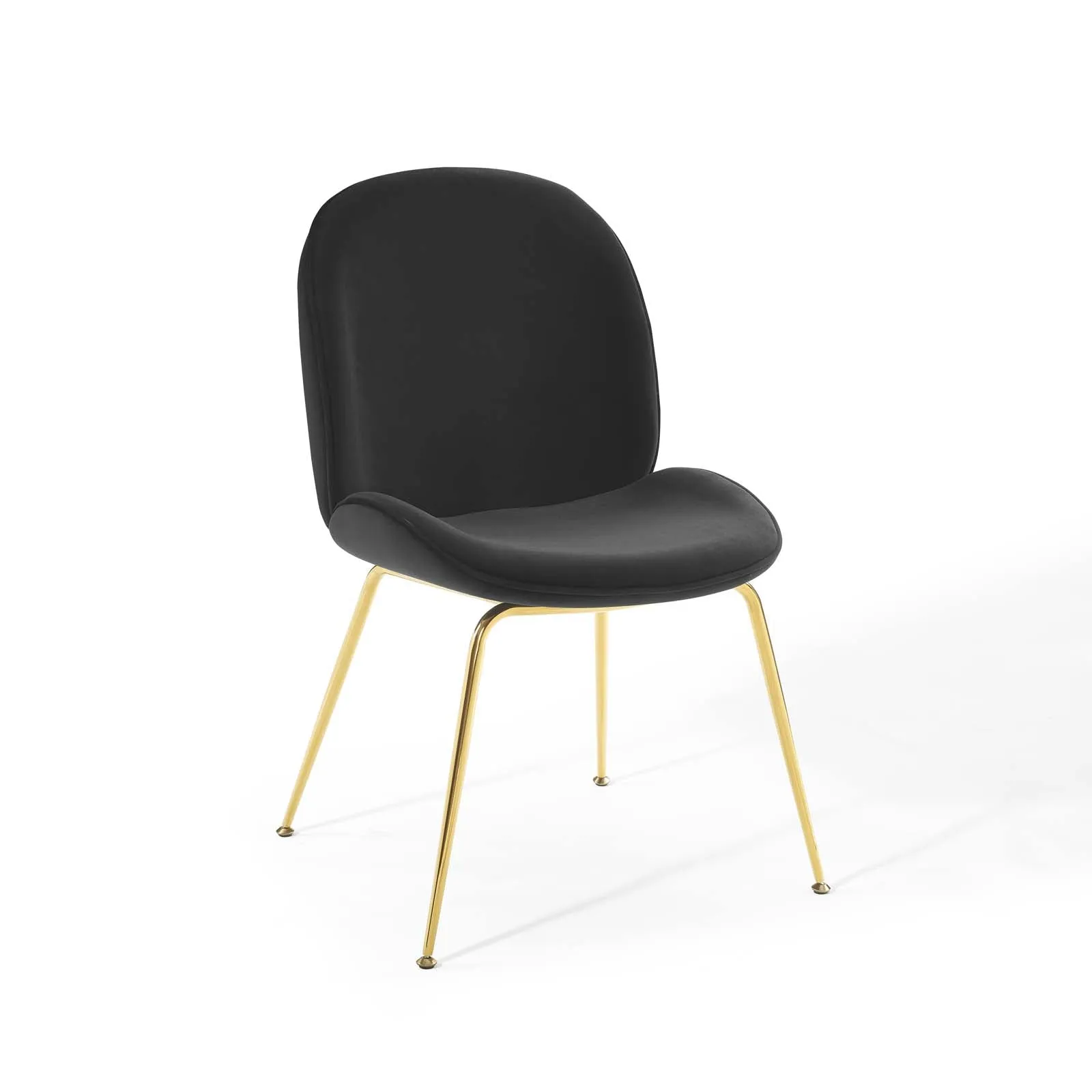 Scoop Gold Stainless Steel Leg Performance Velvet Dining Chair