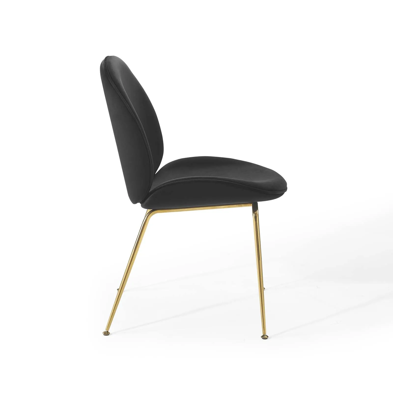Scoop Gold Stainless Steel Leg Performance Velvet Dining Chair