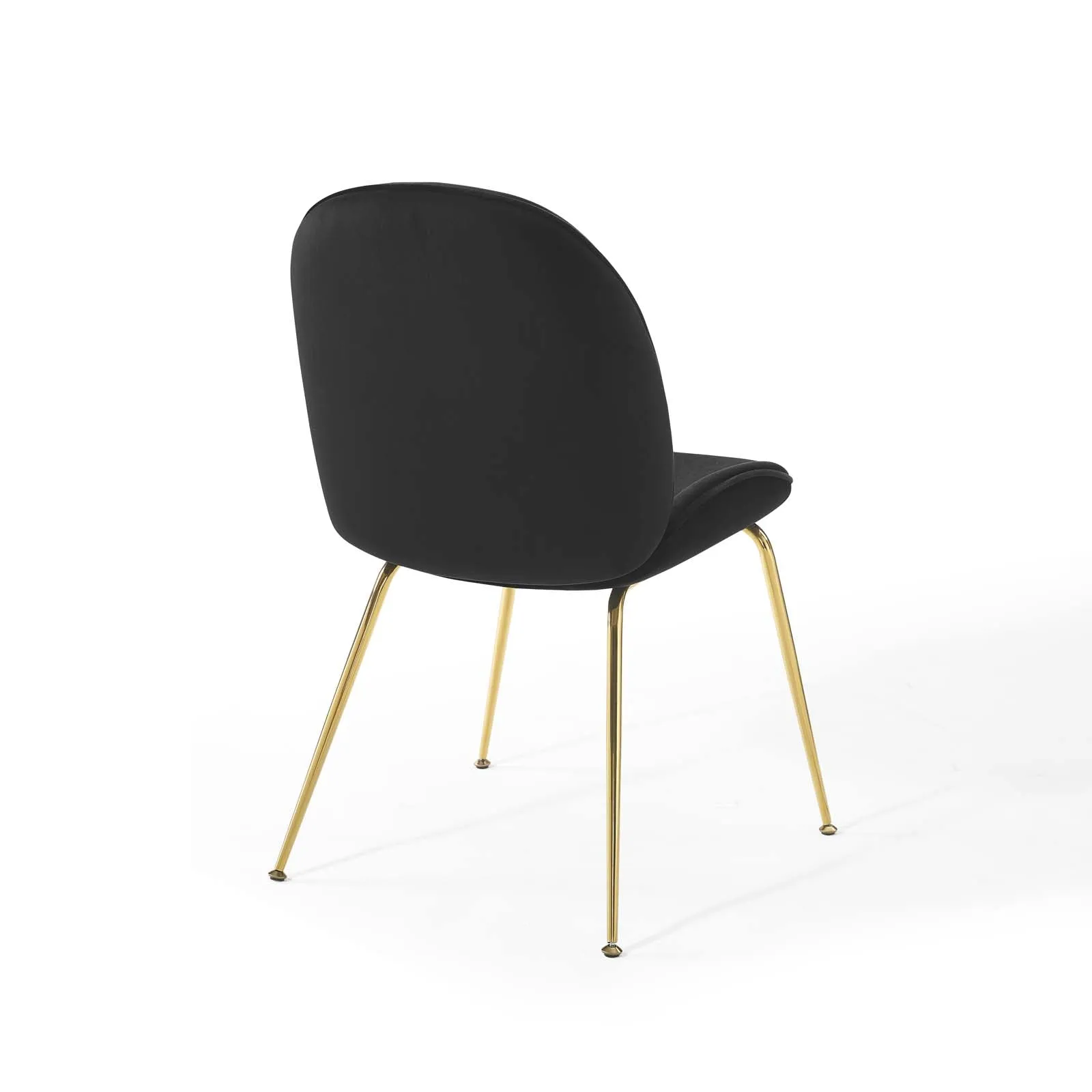 Scoop Gold Stainless Steel Leg Performance Velvet Dining Chair