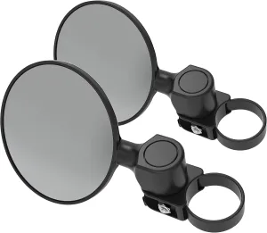 Scosche PSM21008-185 BaseClamp 5” Round Convex Mirror Base Pair with Two 1.85” Tube Clamps for ATV's UTV's and Side x Sides