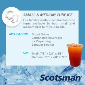 Scotsman CU3030MA-32 Undercounter 30" Width, Air Cooled, Medium Cube Ice Machine - Up to 313 lb. Production, 110 lb. Storage
