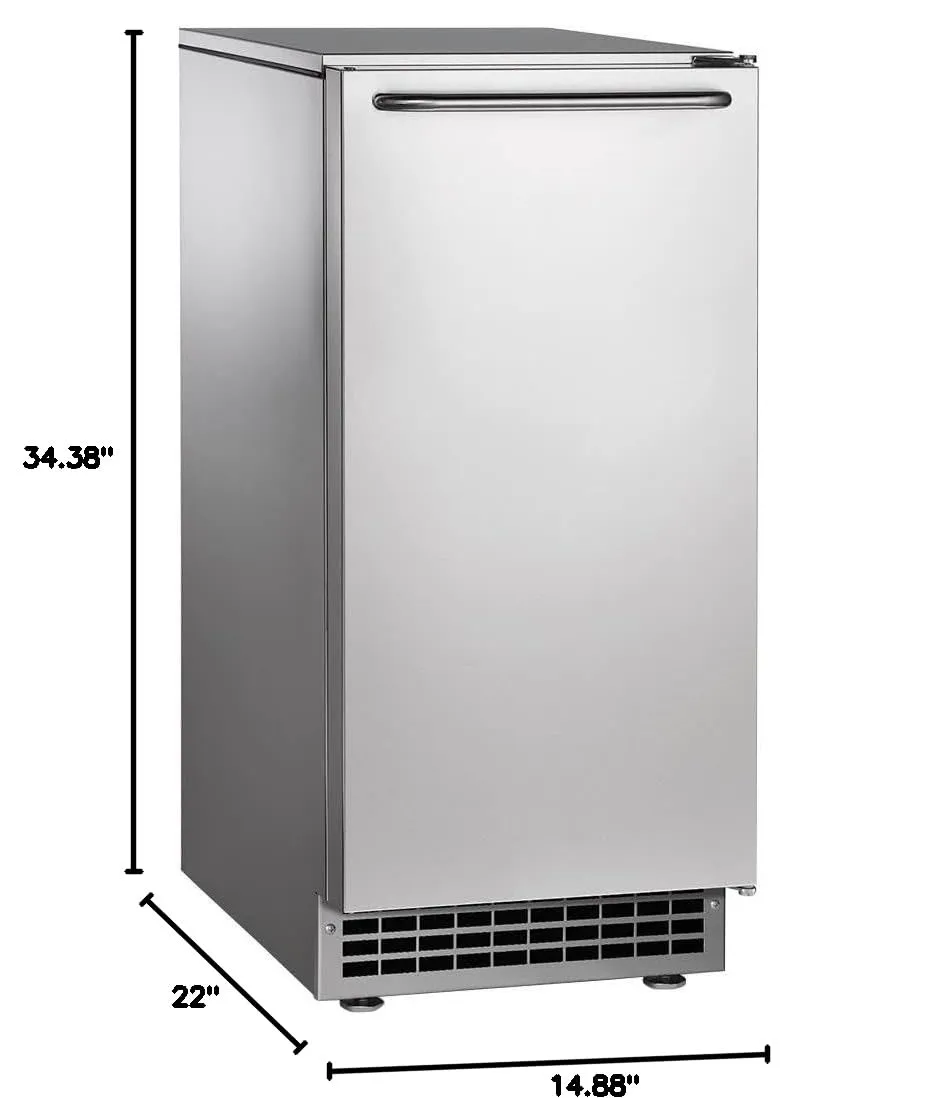 Scotsman CU50PA-1A Undercounter Ice Maker, Gourmet Cube, Air Cooled, Pump Drain with Cord, 115V/60/1-ph, 14.4 Amp (15 Amp Circuit Required), 14.9" Width x 22" Diameter x 34.4" Height