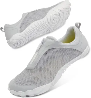 Scurtain Unisex Mens Womens Water Shoes Athletic Sports Aqua Shoes Barefoot Hiking Water Shoes Quick Dry Yoga Pool Swim Surf Beach Walking Shoes with Zipper