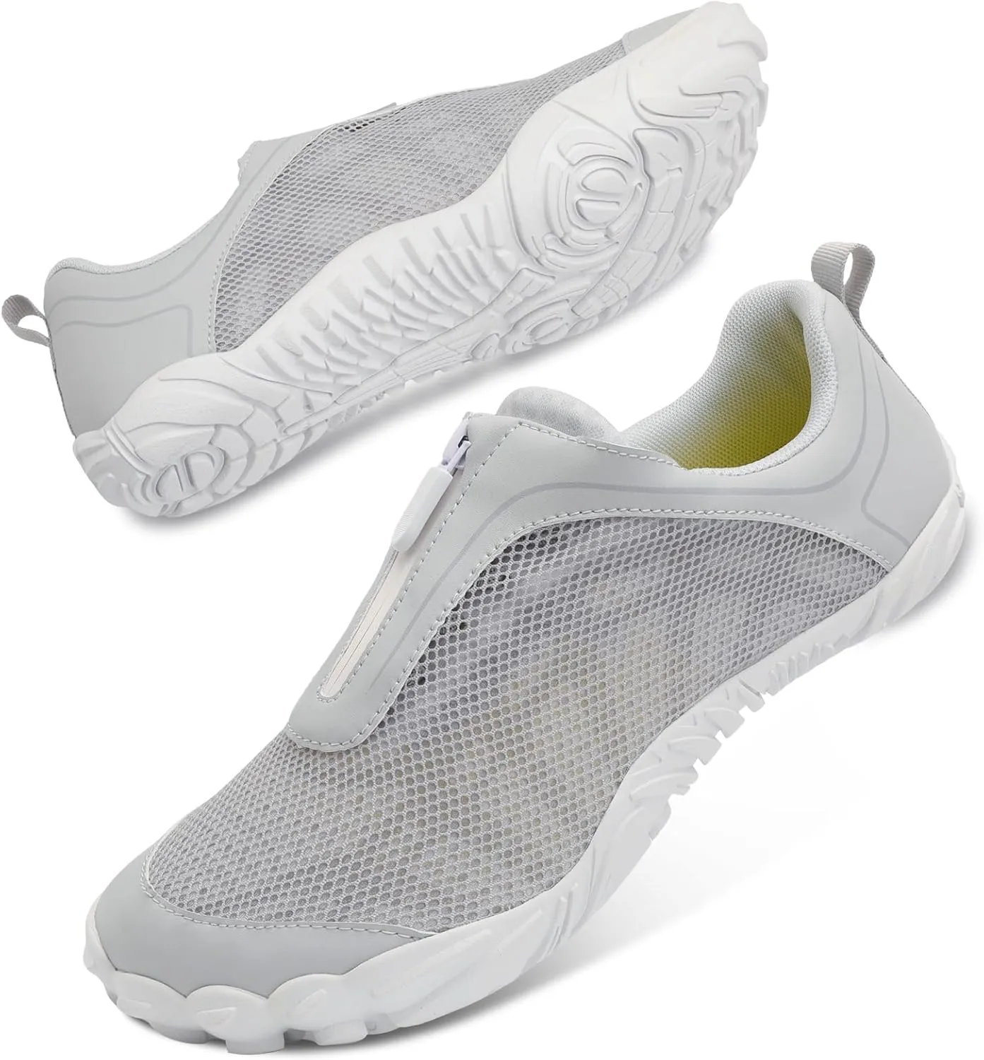 Scurtain Unisex Mens Womens Water Shoes Athletic Sports Aqua Shoes Barefoot Hiking Water Shoes Quick Dry Yoga Pool Swim Surf Beach Walking Shoes with Zipper