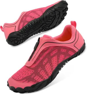 Scurtain Unisex Mens Womens Water Shoes Athletic Sports Aqua Shoes Barefoot Hiking Water Shoes Quick Dry Yoga Pool Swim Surf Beach Walking Shoes with Zipper