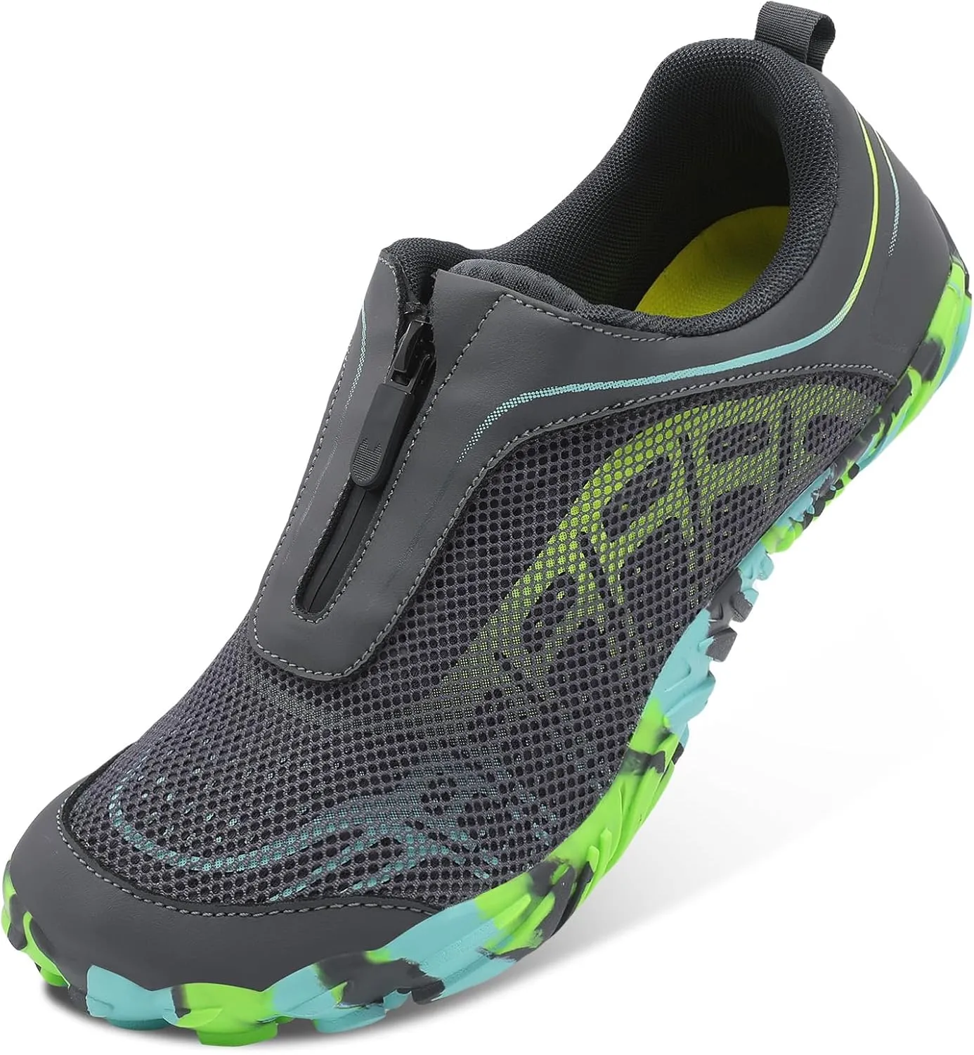 Scurtain Unisex Mens Womens Water Shoes Athletic Sports Aqua Shoes Barefoot Hiking Water Shoes Quick Dry Yoga Pool Swim Surf Beach Walking Shoes with Zipper