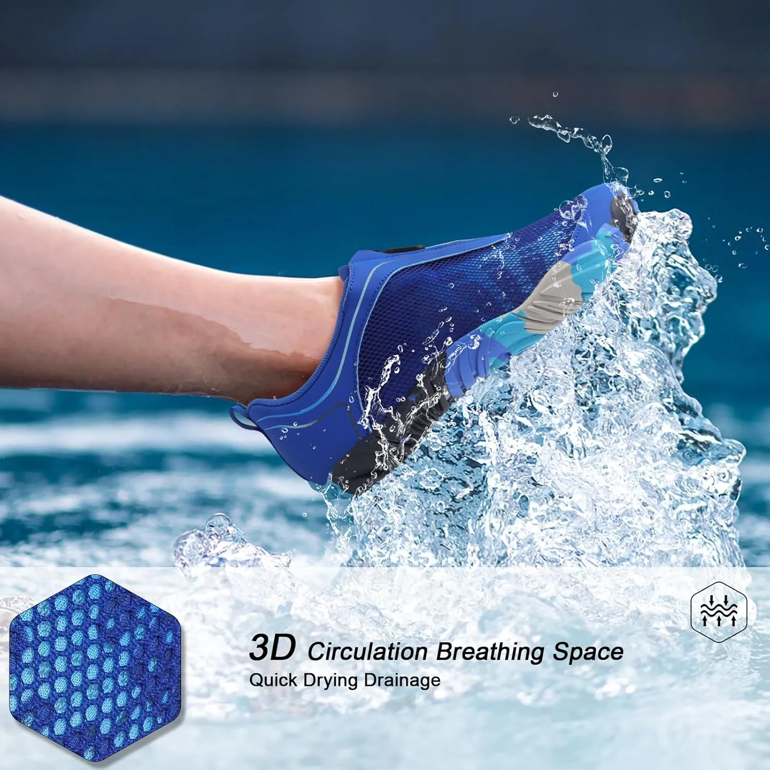 Scurtain Unisex Mens Womens Water Shoes Athletic Sports Aqua Shoes Barefoot Hiking Water Shoes Quick Dry Yoga Pool Swim Surf Beach Walking Shoes with Zipper