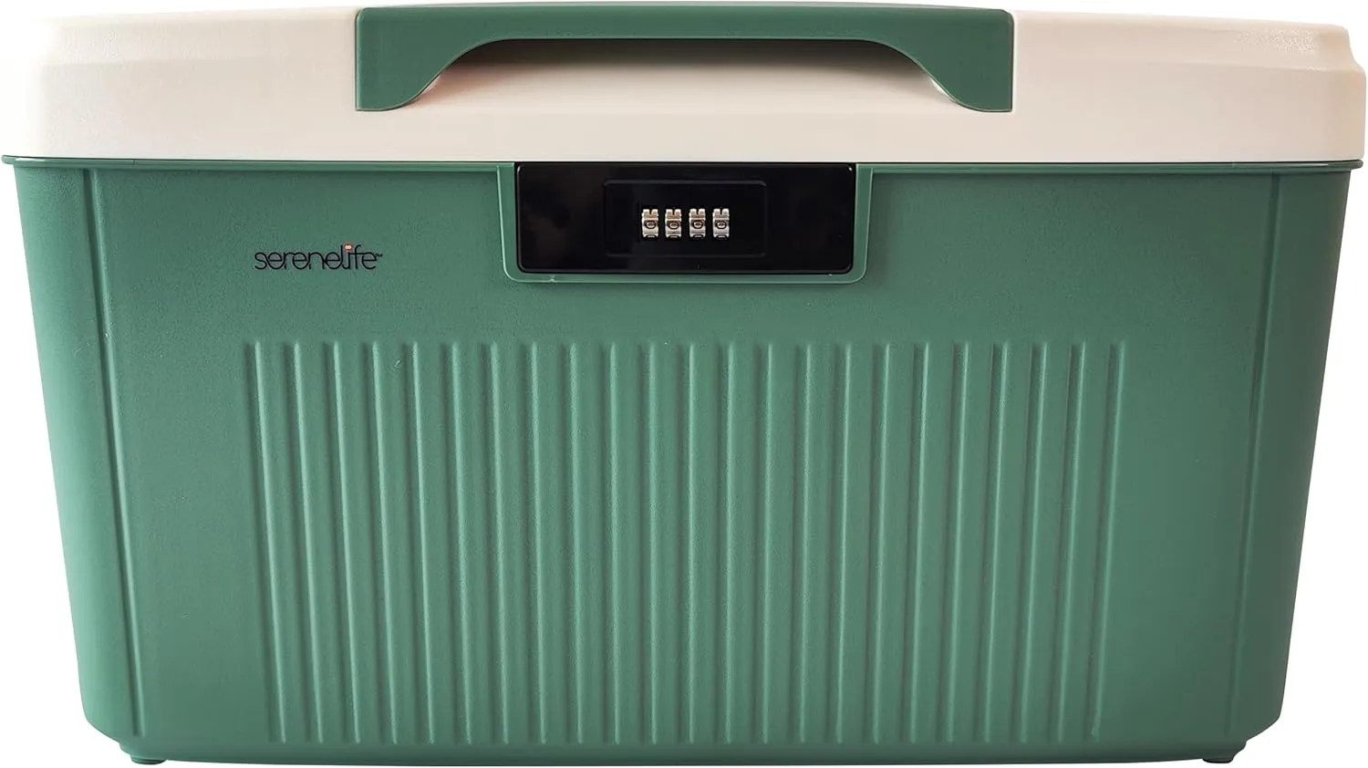 SereneLife Lockable Storage Container Bin, 6.5 Gallon Capacity Heavy Duty Storage Box with Combination Lock, Green