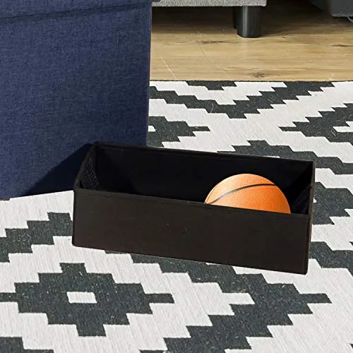 Seville Classics Foldable Tufted Storage Bench Ottoman, Midnight Blue