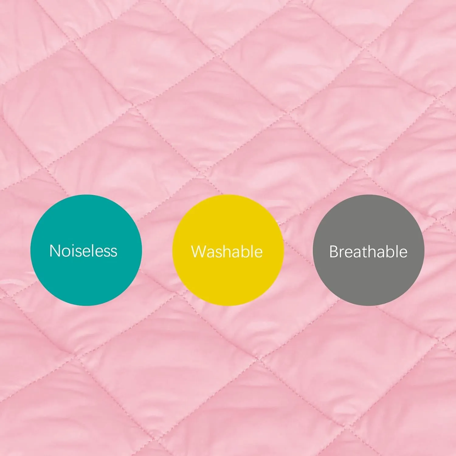 Sheet for Regalo My Cot Portable Toddler Bed, Joovy Travel Cot (Sheet Only, Bed not Included), Quilted Soft Padded Cover, Pink, 48''×24.5''