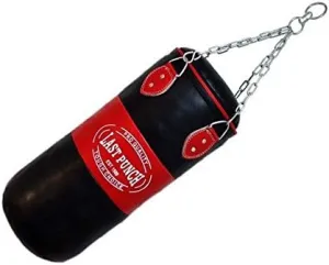Shelter 185-L Heavy Duty Red & Black Filled Punching Bag - Large with Chains