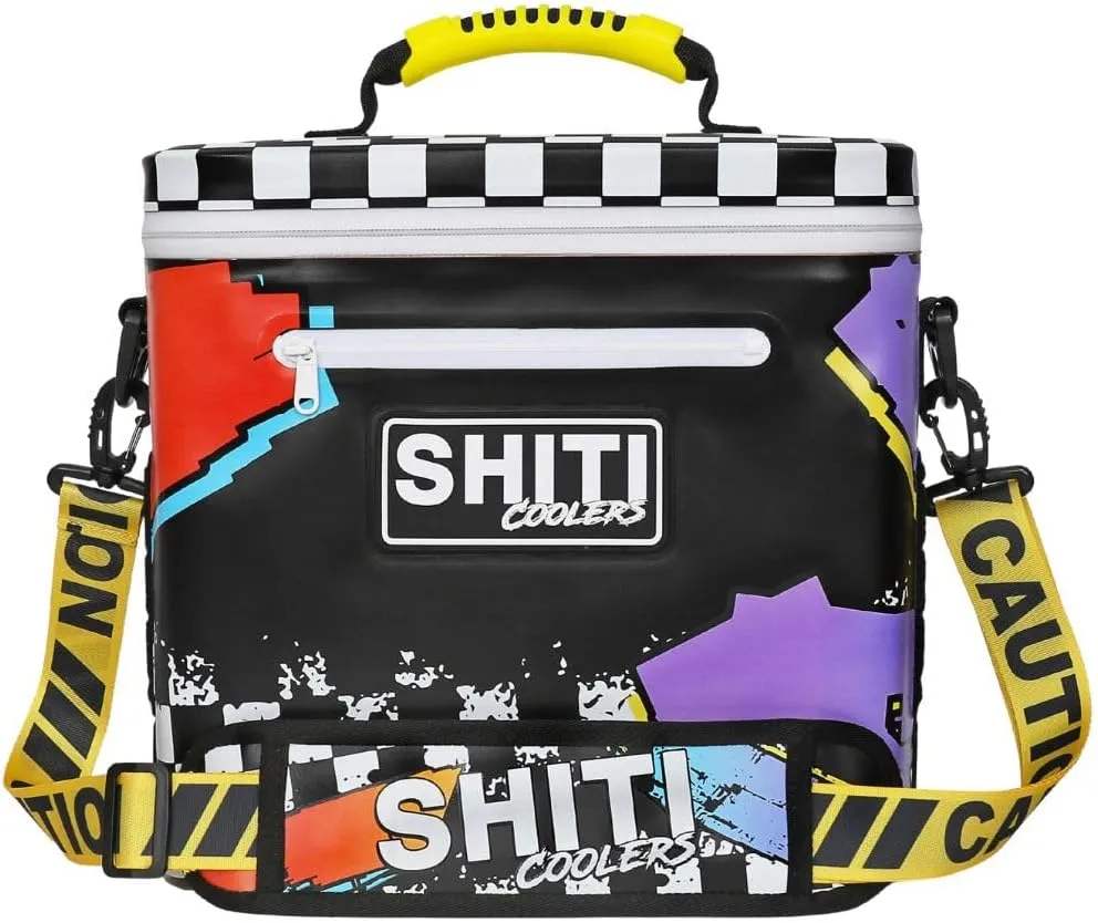 SHITI Coolers Cooler Bag for Camping, Travel, Beach, Soft Lunch Box for Food, Drinks & Ice, Portable, Waterproof 24 Hour Insulated Bag with Bottle Opener, Customizable, The Fueler, 12 Cans