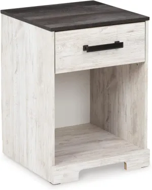 Signature Design by Ashley Shawburn 1 Drawer Night Stand Nightstand, 22.09" Tall, Whitewash & Gray