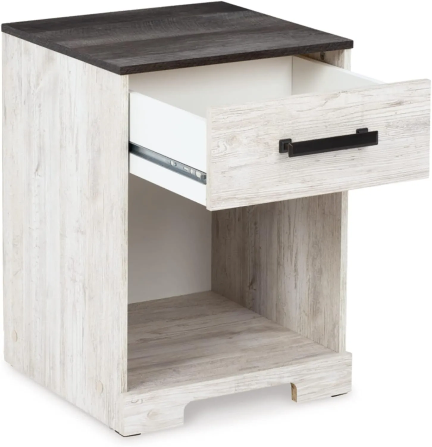 Signature Design by Ashley Shawburn 1 Drawer Night Stand Nightstand, 22.09" Tall, Whitewash & Gray