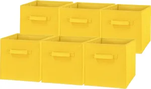 Simple Houseware Foldable Cube Storage Bin, Yellow - 6 Pack