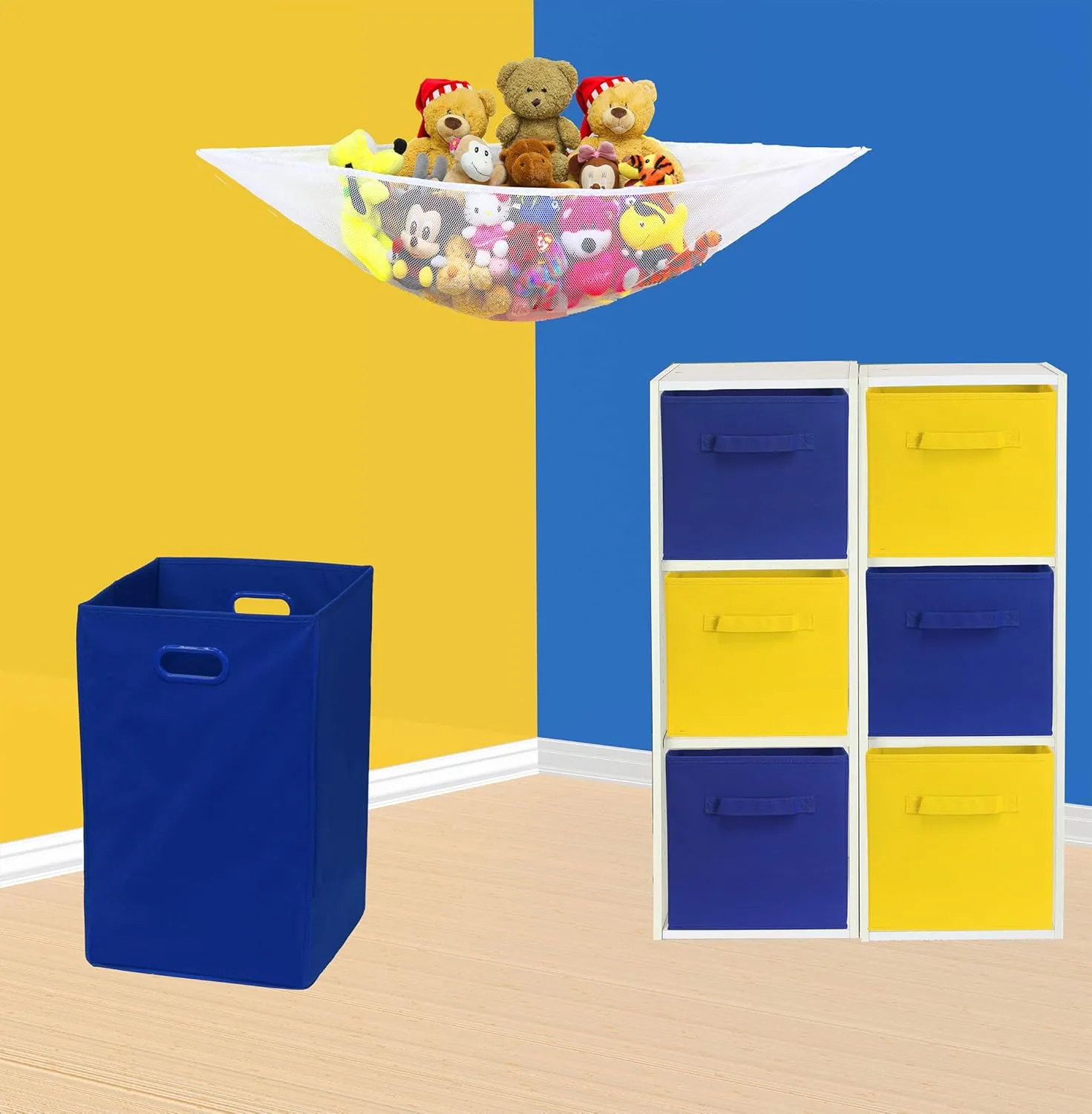 Simple Houseware Foldable Cube Storage Bin, Yellow - 6 Pack