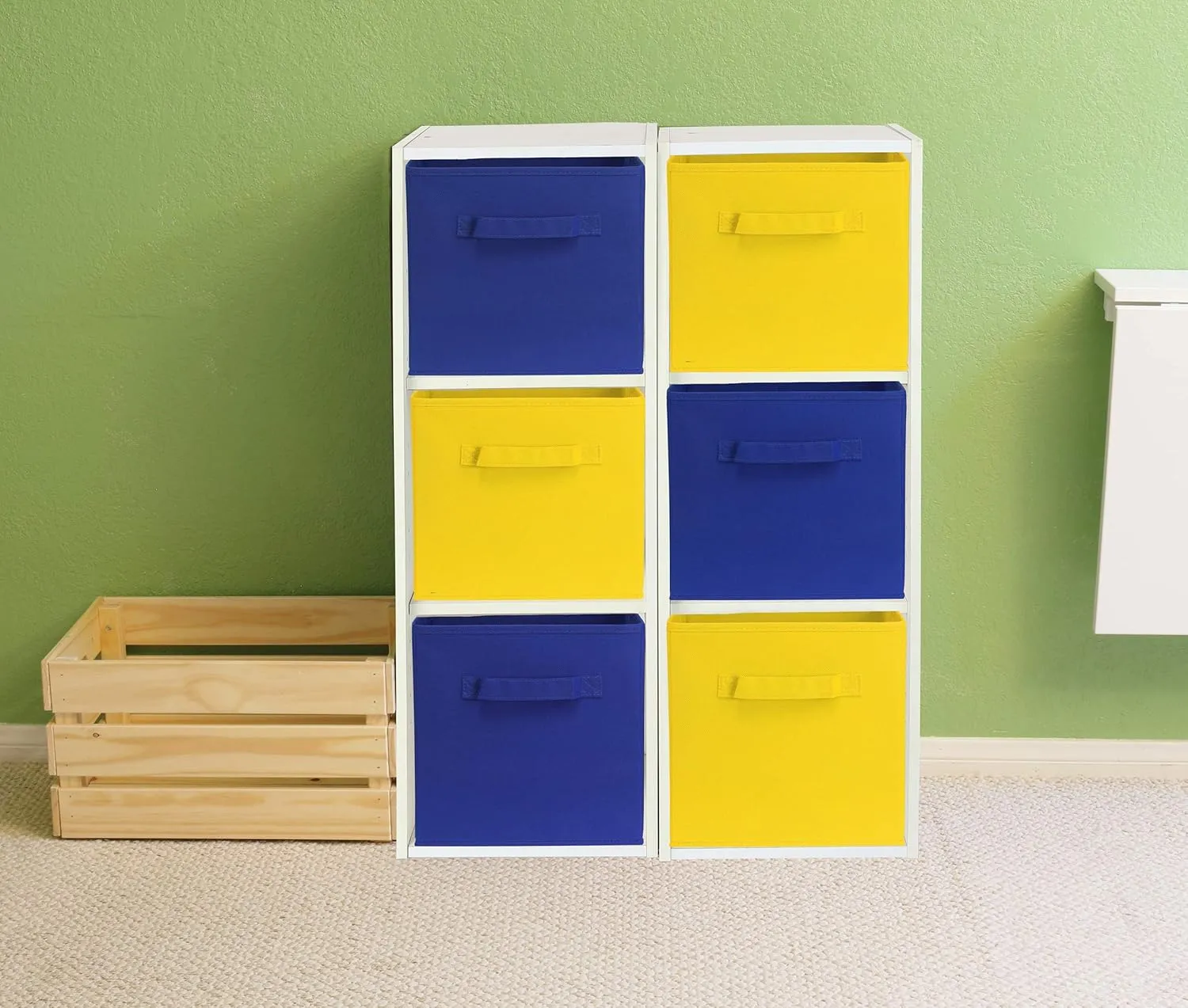 Simple Houseware Foldable Cube Storage Bin, Yellow - 6 Pack