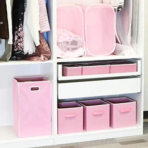 SimpleHouseware Storage Bin Cube Foldable Organizer, Grey - Pack of 6
