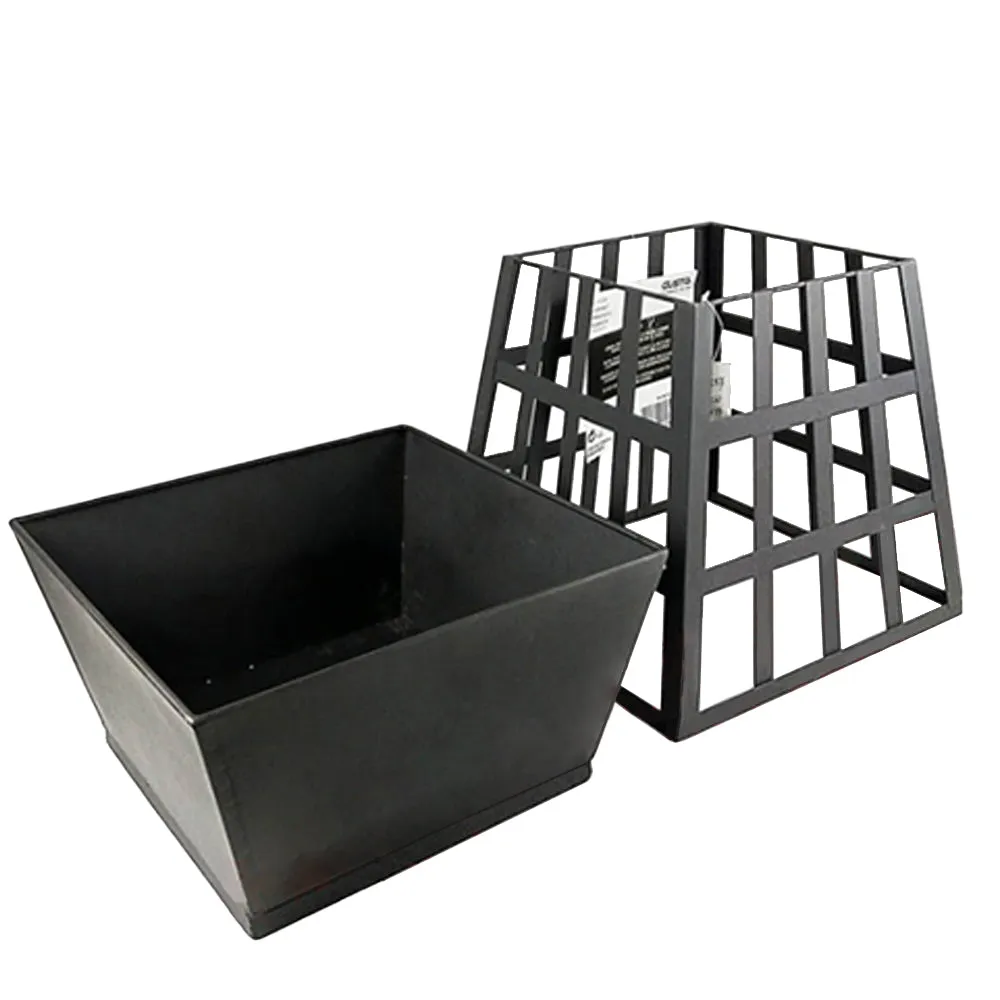 SKONYON Outdoor Fire Pit Wood Burning Portable and Detachable Design Square Multifunction 2 in 1 Charcoal Burner Fire Pit BBQ Grill