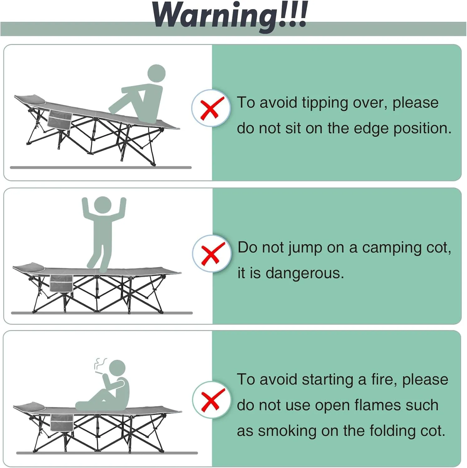 Slendor Oversized XXL Camping Cot, Folding Cot for Adults, 79" L x 32" W x 19" H Sleeping Bed with Mattress, Carry Bag, Camp Cot Bed for Travel, Guest, Support 500lbs