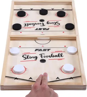 Sling Foosball Fast Sling Puck Game with Extra 10 Pucks & 2 Slingshots for Spare Use, Portable Slingpuck Board Game for Child, Foosball Slingshot Game Board, Available in Large & Small Sizes