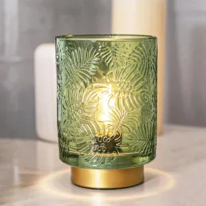 Small Battery Operated Lamp-Portable Cordless Table Lamps with LED Bulb for Home Decor,Wireless Leaf Battery Powered Lamp for Bedroom Living Room Dorm Decor Aesthetic (Jade Green)