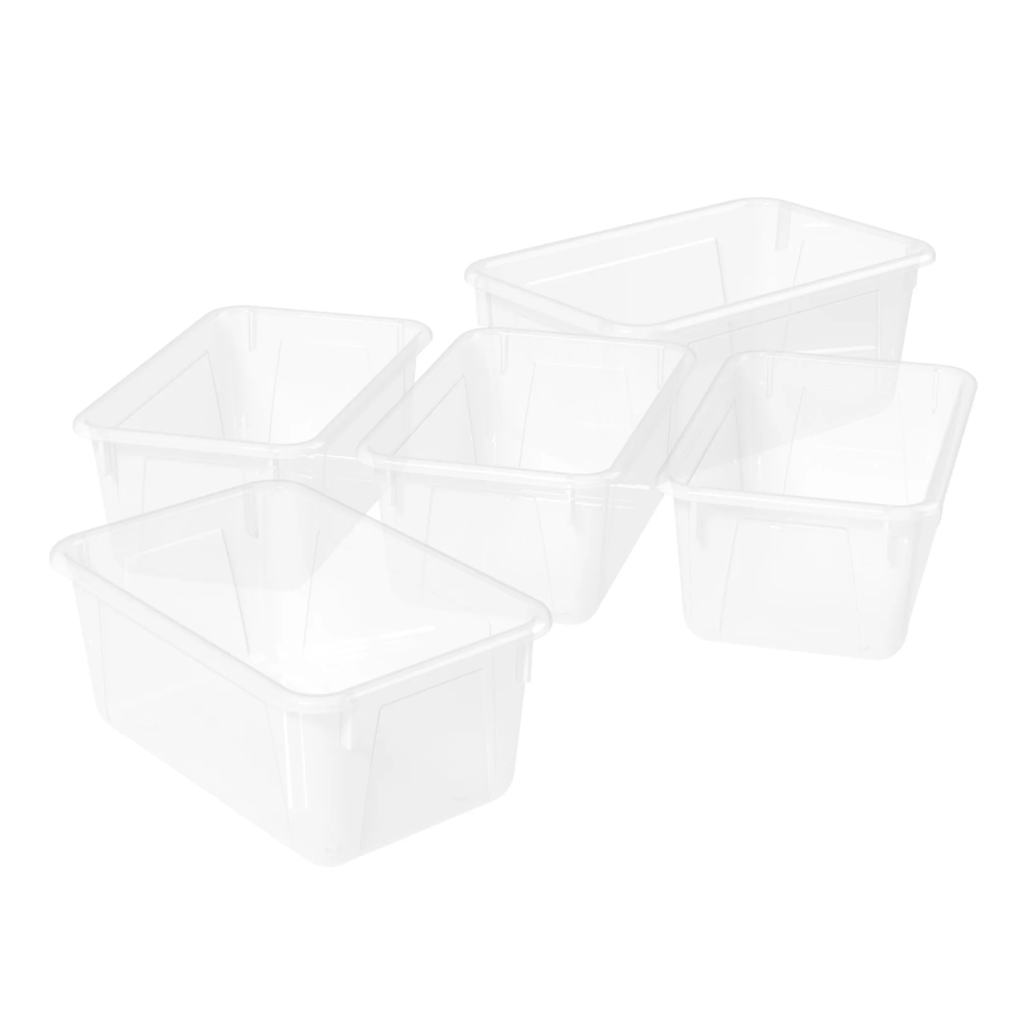 Small Cubby Bin, Translucent, 5-Pack