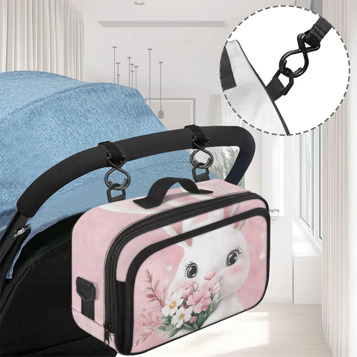 Small Diaper Bag Toddler Cute Mini Diaper Bag for Stroller Caddy Bag Organizer Storage Bin for Diapers Mommy Bag
