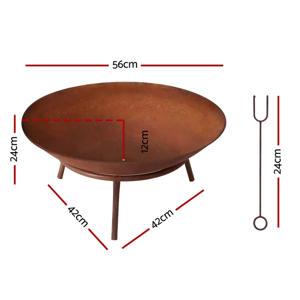 Small Fire Pit (56cm) - Oxidized Iron