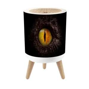 Small Trash Can with Lid Dragon Eye Close up Round Press Top Garbage Can with Legs Trash Bin Waste Basket for Kitchen Bedroom Bathroom 7L/1.8 Gallon