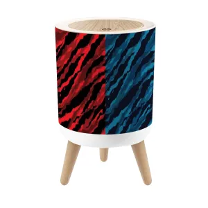 Small Trash Can with Lid Seamless halftone camouflage abstract pattern Military Camouflage Round Press Top Garbage Can with Legs Trash Bin Waste Basket for Kitchen Bedroom Bathroom 7L/1.8 Gallon