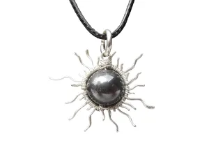 Solar Eclipse 2023 Pendant W/ 10MM Gemstone Bead in Bronze-Copper- Niobium-Silver-Steel-Titanium-Black Iron-Gold -Rose Gold -Sun Moon Pendant or Bracelet Charm- 2017 2024- Jewelry