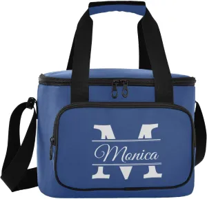 Solid Color Custom Soft Cooler Bag with Zipper Personalized Insulated Portable Camping Cooler for Travel Beach Work Lunch Box for Women Men