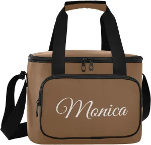 Solid Color Custom Soft Cooler Bag with Zipper Personalized Portable Insulated Cooler for Camping Beach Travel Work Lunch Bag for Men Women