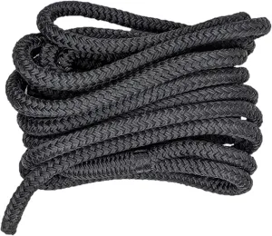 South Bend Rope Marine Grade Double Braided Nylon Dock Line w/Eye Splice (Black, 5/8-inch x 20 feet)