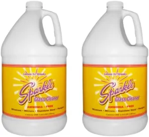 Sparkle Glass Cleaner Spray Refill Bottle, Ammonia-Free Glass Cleaner, Leaves No Streaks, One Gallon Refill Bottle (Pack of 2)
