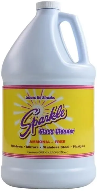 Sparkle Glass Cleaner Spray Refill Bottle, Ammonia-Free Glass Cleaner, Leaves No Streaks, One Gallon Refill Bottle (Pack of 2)