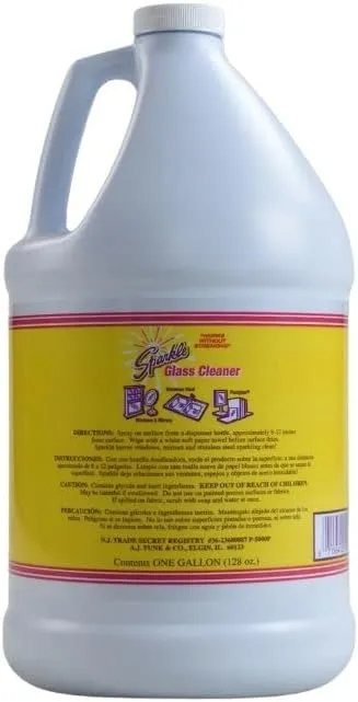 Sparkle Glass Cleaner Spray Refill Bottle, Ammonia-Free Glass Cleaner, Leaves No Streaks, One Gallon Refill Bottle (Pack of 2)