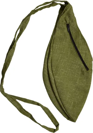Spiritual World Green Hare Krishna Cotton Bead Bag/Japa Mala Bag/Jholi/Chanting Bag with Zip Pocket