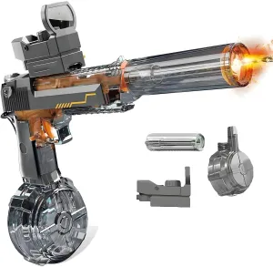Splasher X Water Gun, 2025New Large Capacity Electric Water Blaster with Led Lights, Suitable for Adult Outdoor Activities, Parties,Swimming Pool Play(Gray)