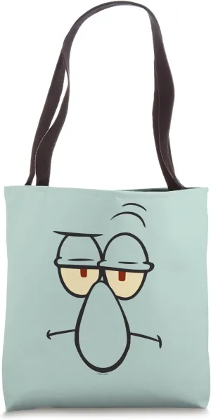 SpongeBob SquarePants Squidward Large Face Eyebrow Raise Tote Bag