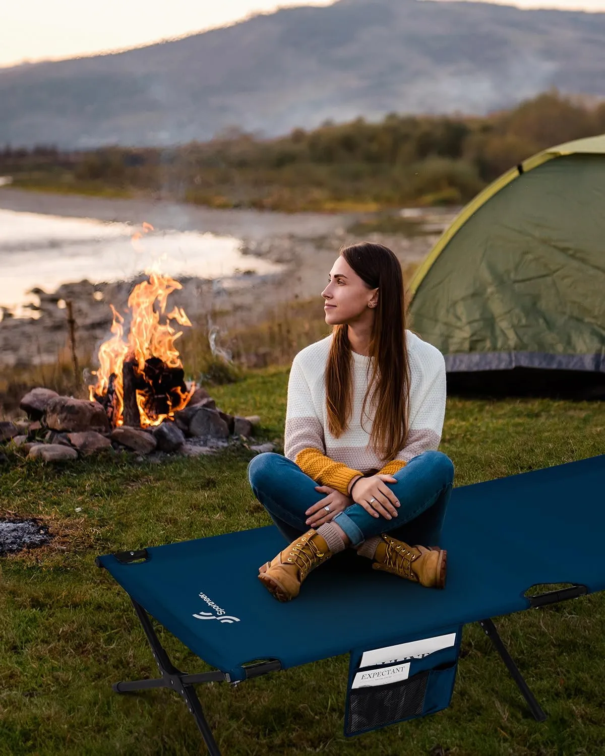 Sportneer Camping Cot, Military Cot Portable Camping Cots for Sleeping 78.3"x28.7"x14.6" Heavy Duty Folding Bed for Adults Teen Outdoor Travel Camping Tent Lounge Office Support 330 Lbs