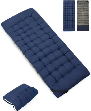 Sportneer Cot Mattress: 2" Thick Soft Comfortable Camping Cot Mattress Pad for Sleeping - 75''x28''Cot Mattress Topper with Fix Straps for Single Bed/Camp Cot/Rv Bunk